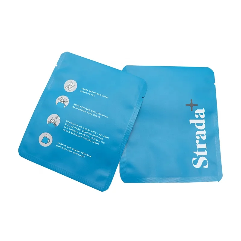 Custom side seal poly bags for food packaging plastic bags with logo coffee bean packaging envelope coffee drip bag packages