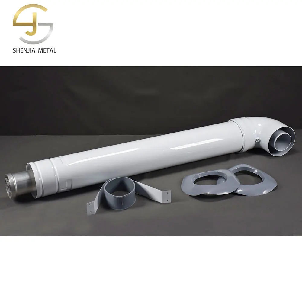 Aluminum exhaust pipe 100/60mm double-layer thickened wall hanging furnace chimney accessories