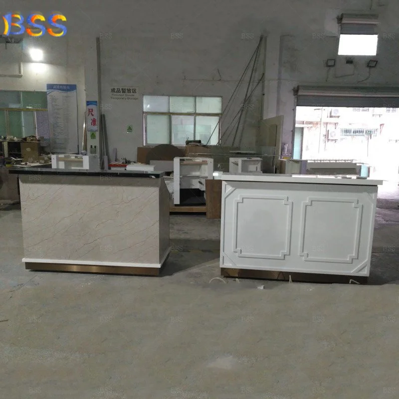 Mini Bar At Home Event Artificial Marble Quartz Small Wheels Bar Counter