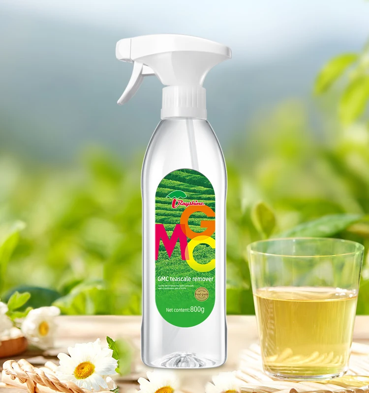 Rayshine Custom Dishes Tea Cup Pot Kettle washing Cleaning Liquid Red Green Tea Stain Mark Removal Detergent 800 ml