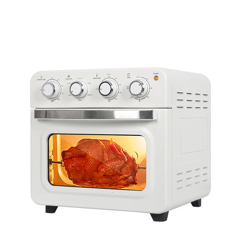 cream white air fryer oven 28L rotating pizza oven