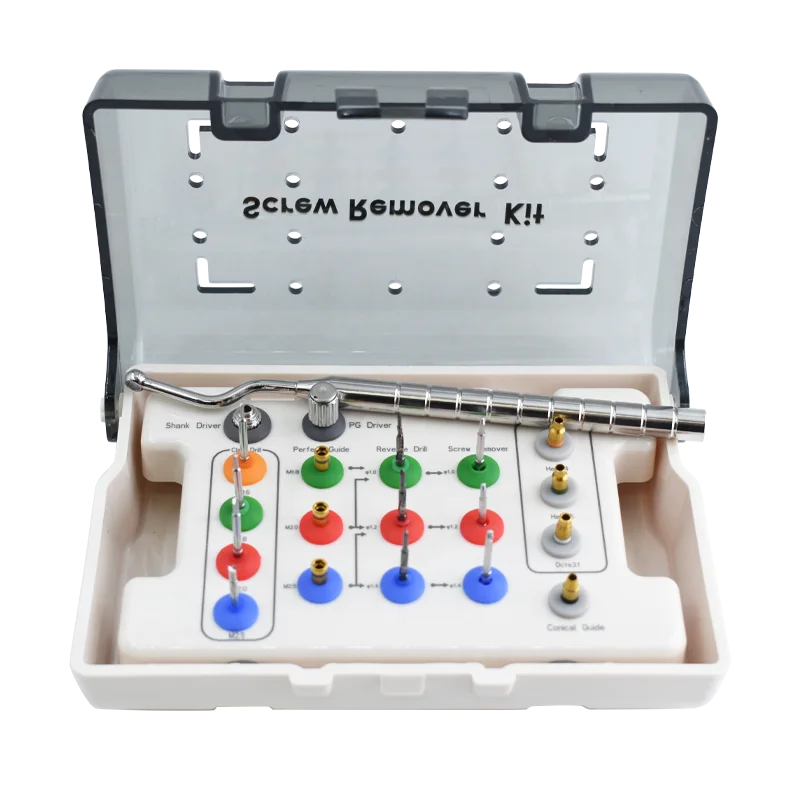 Guide Implant Restoration Tools Kit Screw Remover Kit with Dental Drill