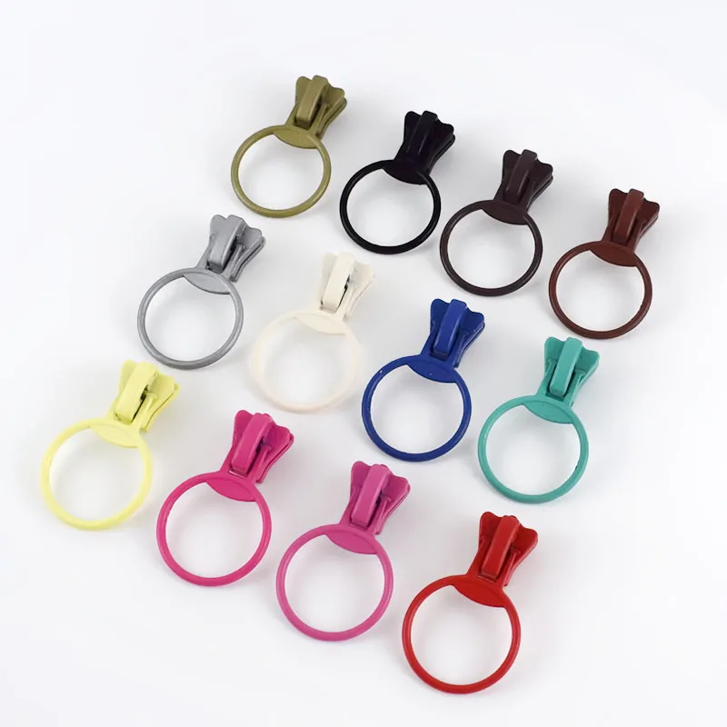 Meetee KY459 5# Custom O Ring Zipper Colorful Round Pendant Zipper Slider Head for Garment 5# Resin Zip Ring Puller