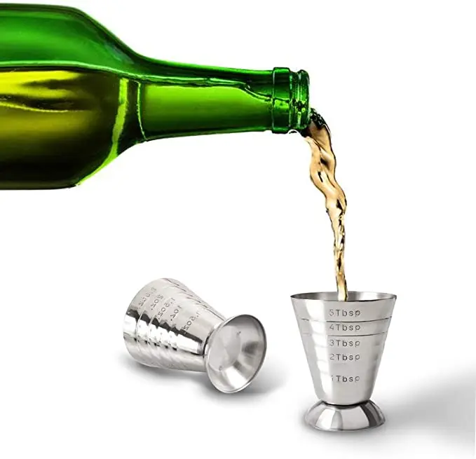 Wholesale Custom Measuring Cup Cocktail Jigger Measuring Tool With Markings Metal Measuring Jigger For 1835 Lone Star