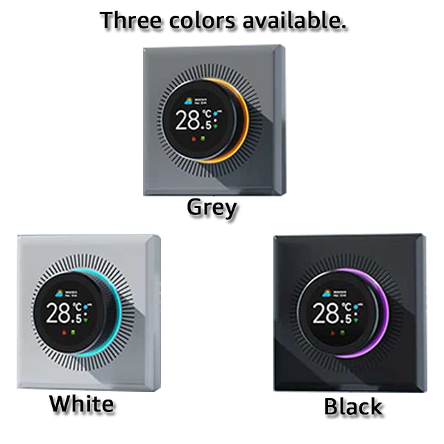 Two-way  Knob Thermostat for Electric Heating/Gas Boilers, Remote Voice Control Wifi Temperature Controller with  knob screen