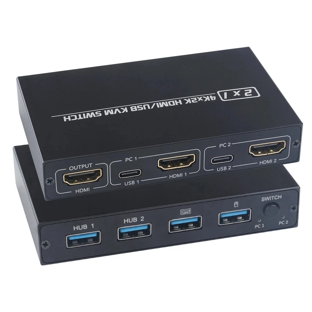 4KX2K совместимому с HDMI/USB KVM переключатель разветвитель 2 портами HDMI HDTV USB для совместного использования мониторная клавиатура и мышь адаптивной HDCP