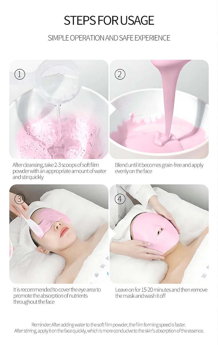 Natural Fruit Herbal DIY 350G Plastic Jar Jelly Powder Mask Beauty Salon Face Care Anti Wrinkle Moisturizer Hydro Jelly Mask