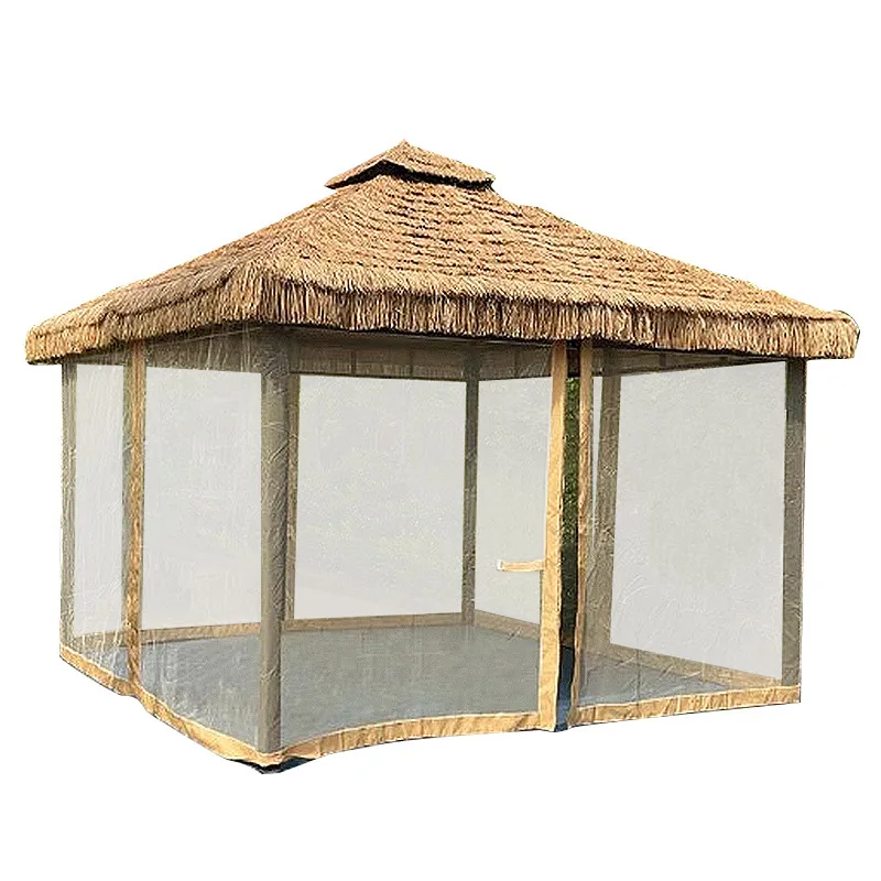 Awning Courtyard Tent Outdoor Thatched Pavilion Canopy Outdoor Stall Four-legged Umbrella Catering Pavilion