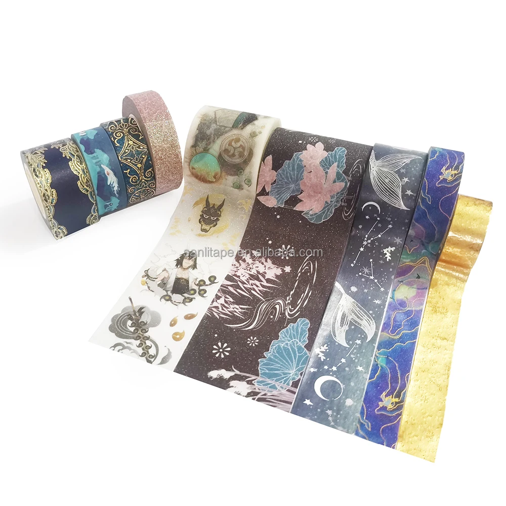 Wide anime Stickers Masking Washi Tape With Logo decorative washi tape custom printing Color DIY hand account tape