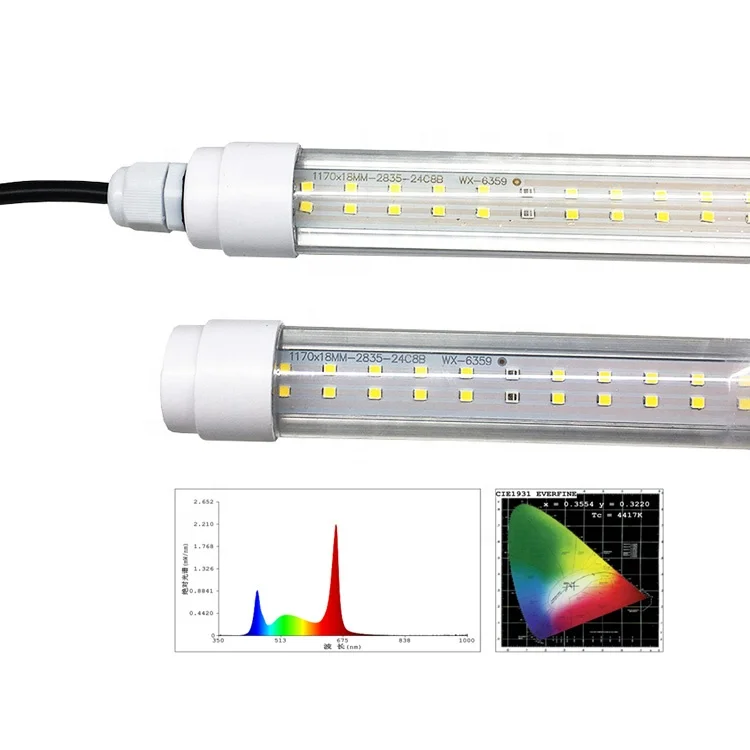 4ft variable spectrum uv uva uvb hydroponics system linear led grow light bar ip65
