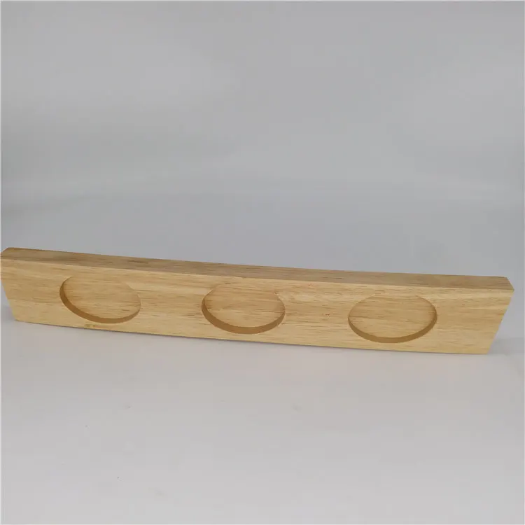 Wood serving paddle shot glass holder tray