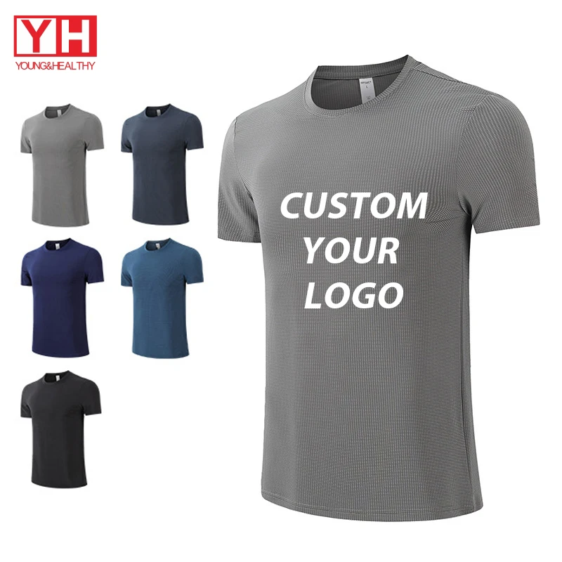 Sportswear Custom Logo Gym Clothes T Shirt Polyester Quick Dry Running Workout Fitness Sport Gym Compression Shirt