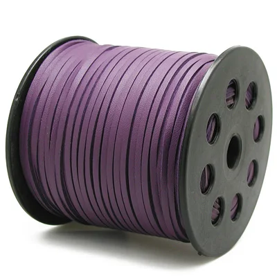 wholesale various colors smooth side 3mm flat leather cord gold silver faux suede lace cord for jewelry making