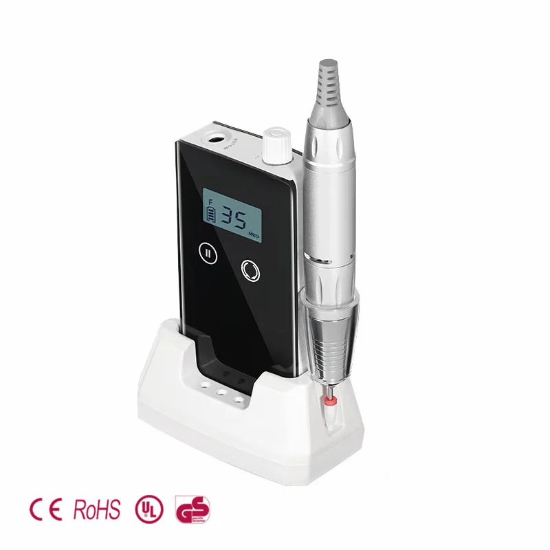 Custom Portable Cordless Nail Polisher Low Noise 35000 RPM Strong Power Acrylic Desk-top E File Manicure Machine