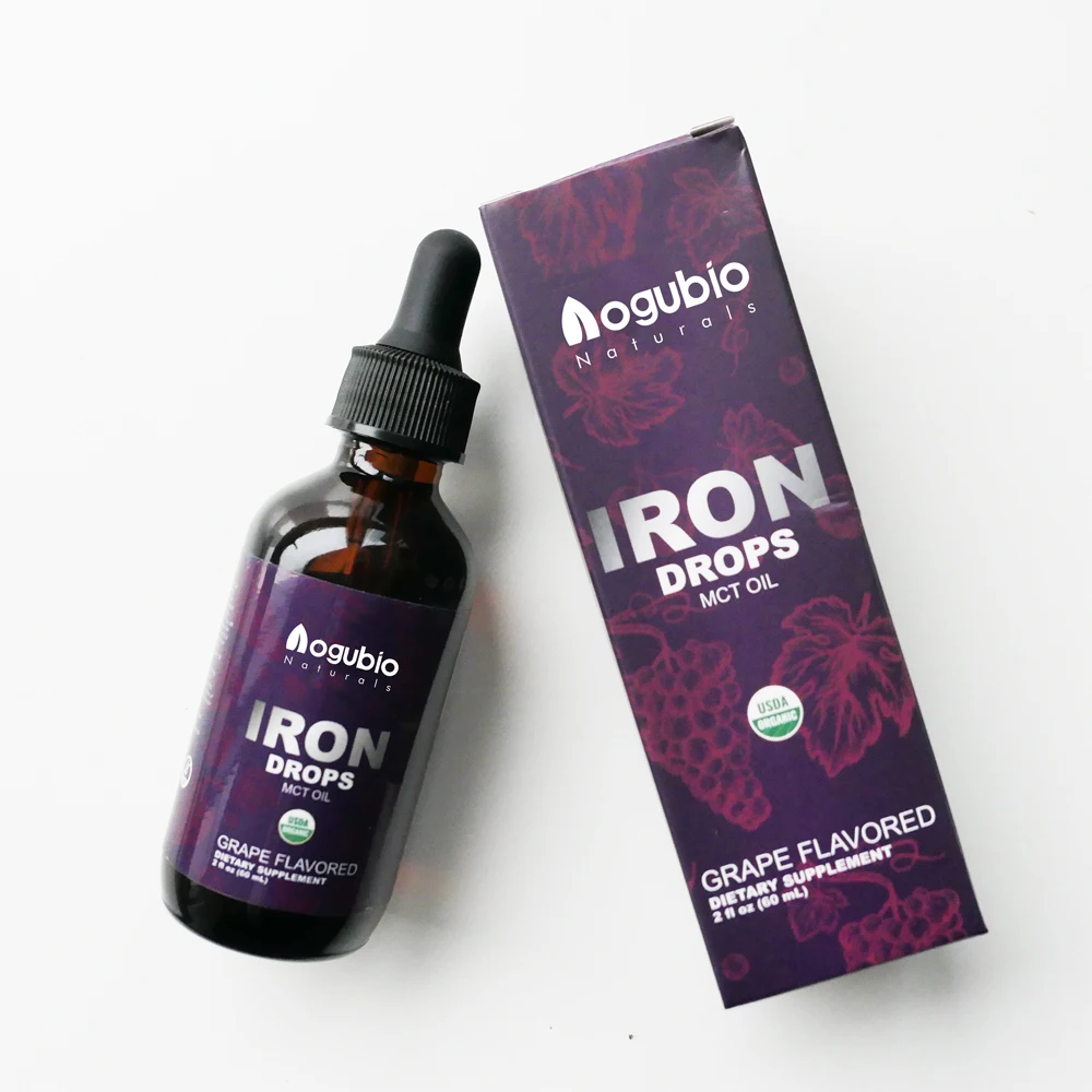 Private Label Supplement Fe drop 60ml Iron Oral Liquid Drops Iron Drops