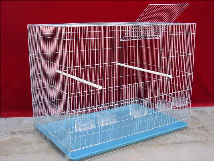 customized nice parrot bird cage wire mesh bird cage with handle and stick PVC coated stainless steel bird cage
