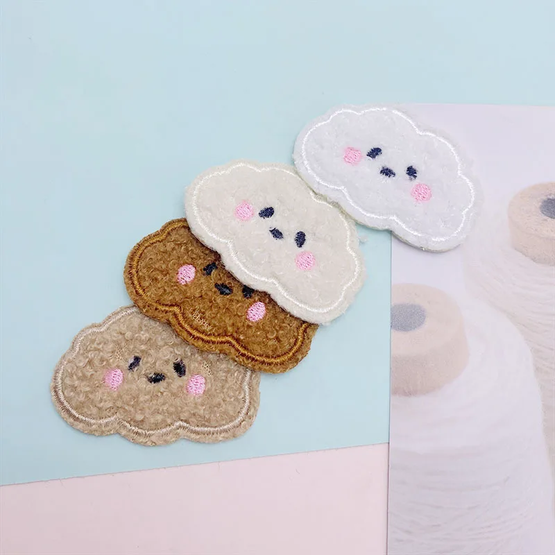 Iron On Patches Custom Clothes Accessories Cute Self Adhesive Garment Embroidered Badge Embroidery Patch Cloudy Chenille Patches