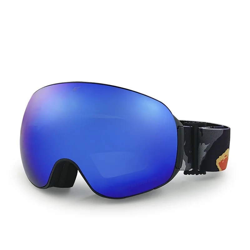 New snow sports goggles Oem custom logo frameless snow goggle retro anti fog OTG ski goggles magnetic