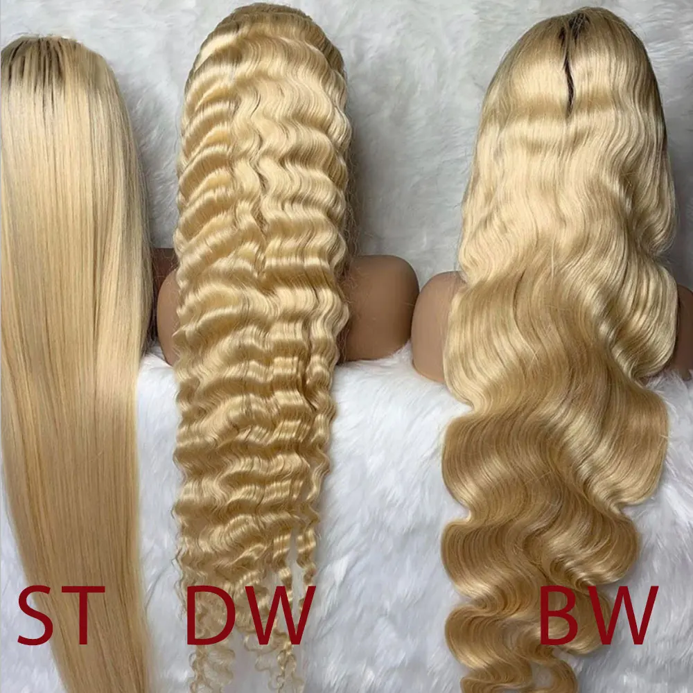 Оптовая Продажа virgin remy блонд парик 150% 250% плотность закрытие парики натуральные волосы швейцарский кружевной передний yexin 26 дюймов 613 парик с глубокой волной