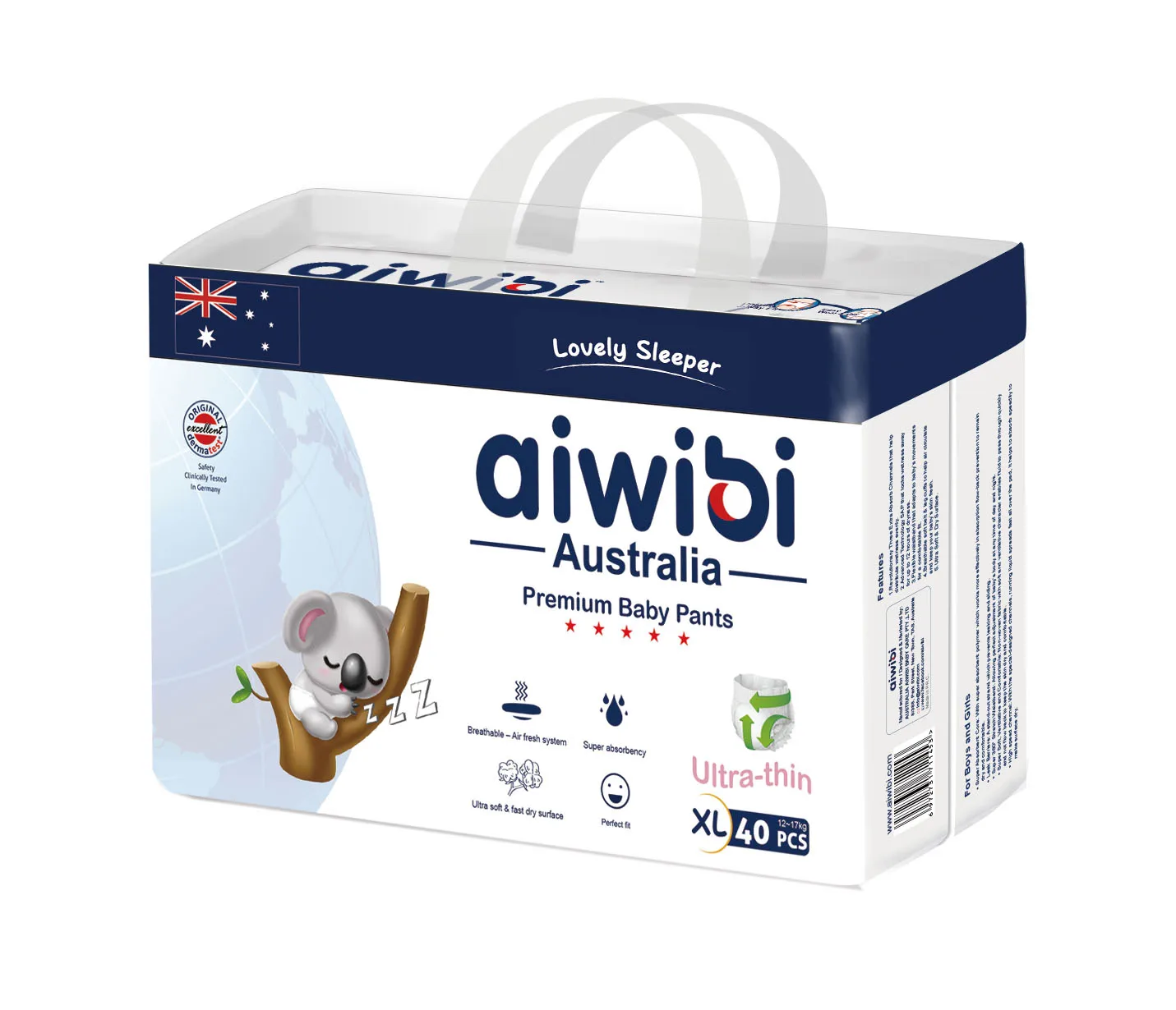 AIWIBI disposable xl size pull up baby diaper nappies pants in bales A1 top quality  non woven dry surface high absorption AWB17