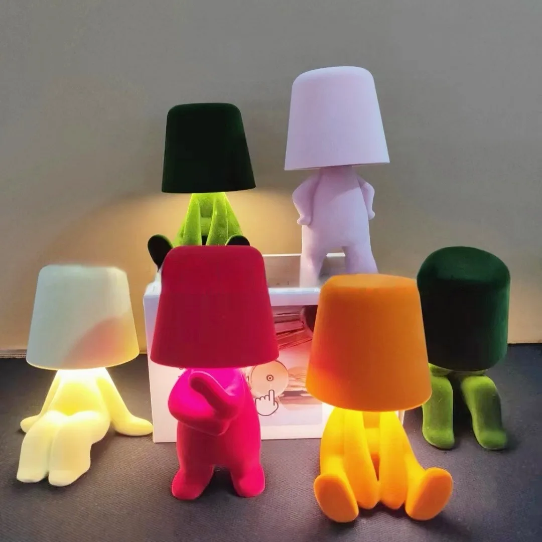 Colorful Flock Light Bedroom Decoration Table Lamp Led Charging Ins Sense Night