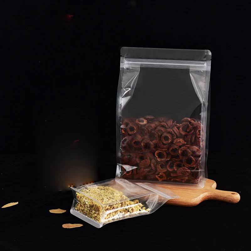 Нежный водонепроницаемый пищевой класс Ясно плоское дно Стоя Молния упаковочная сумка