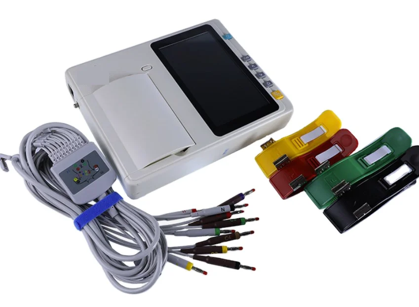 High Quality Portable Electrocardiograph EKG ECG Machine with all accessories cheap price