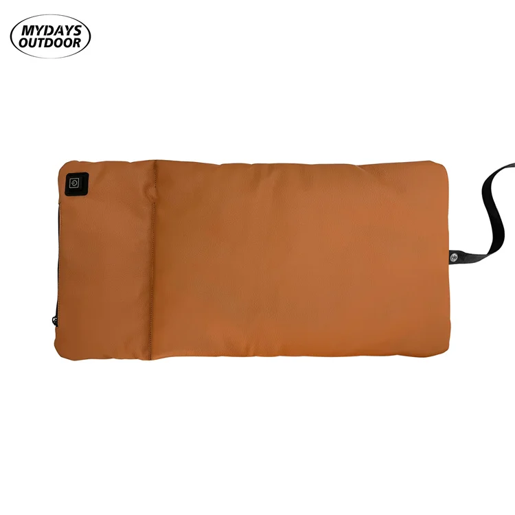 Outdoor Portable Foldable Power Bank Operated PU Leather Stadium Heating Cushion for Bleachers Camping Park Office