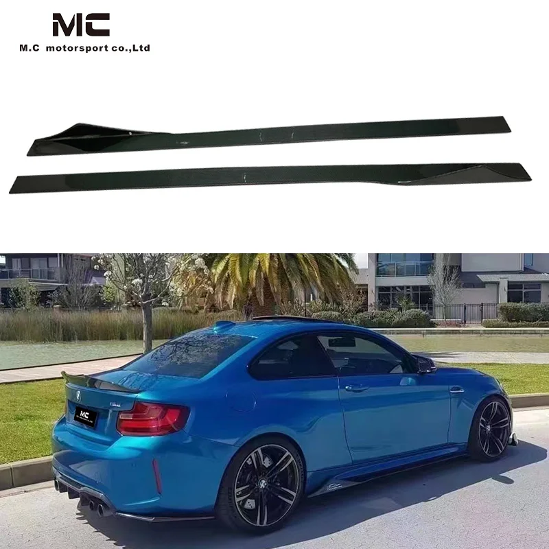 Для M2 MTC углеродное волокно боковой юбки удлинитель спойлер для bmw M2C F87