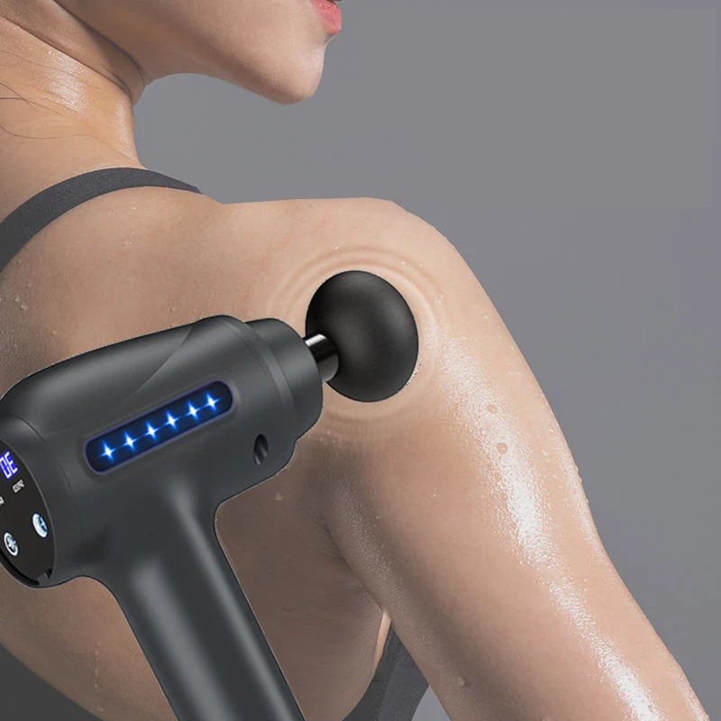 2024 Professional Sports Vibration Massage Gun Body Deep Tissue Muscle Fitness Portable Electric Fascial Massager
