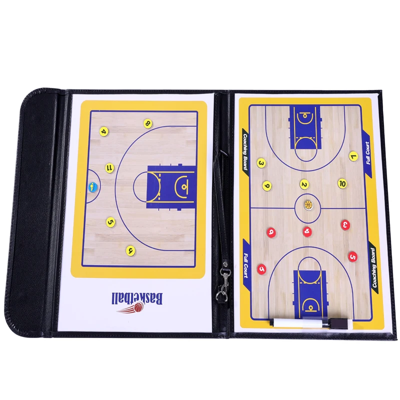 Leather Magnetic Basketball Coach Board Students Training Basketball Tactical Board