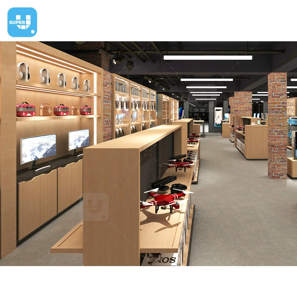 Деревянный Витринный Шкаф для мобильного телефона дизайн сотовых аксессуаров стеллаж магазина электроники мебель выставочного зала