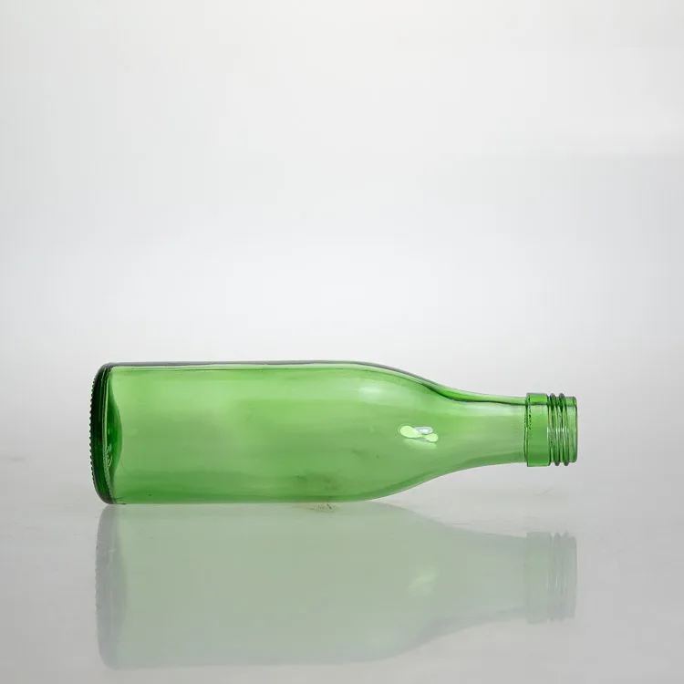 Glasses Supplier 140ml  Green Glass Liquor Bottles Round  Bottle
