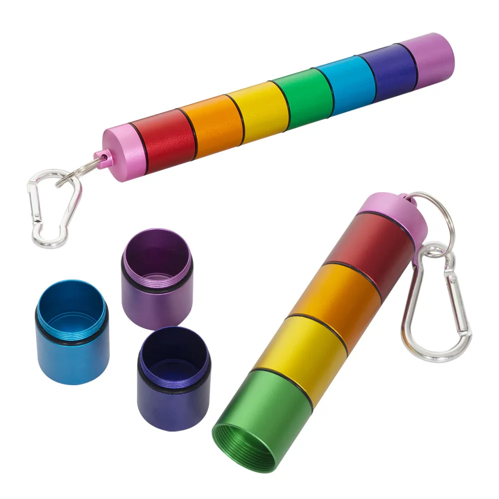 25*185 мм Водонепроницаемая металлическая коробка из алюминиевого сплава 7 дней в неделю для ежедневного хранения таблеток капсул для хранения лекарств чехол с логотипом