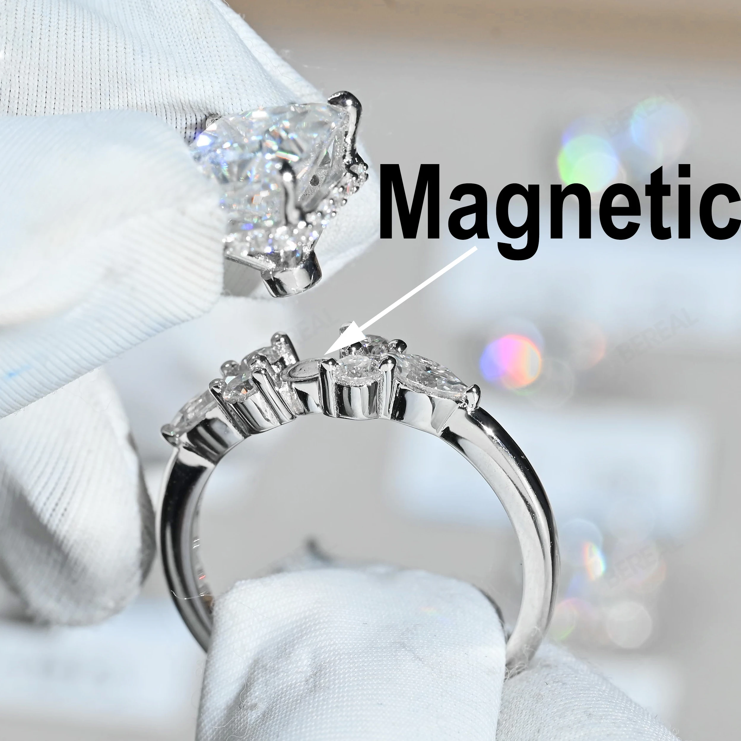 Hot Jewelry Selling Tools Diamond Engagement Ring Sample Display Rack Shank and Setting Magnetic Ring Builder Display Stands