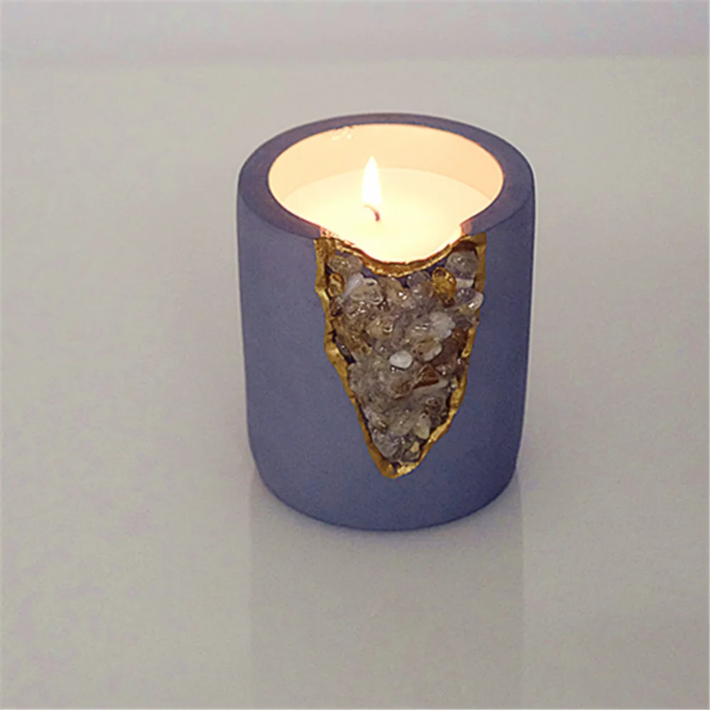 Crystal Scented Candle Soy Wax Special Design Crystal Personal Label Cement Jar Crystal Scented Candles