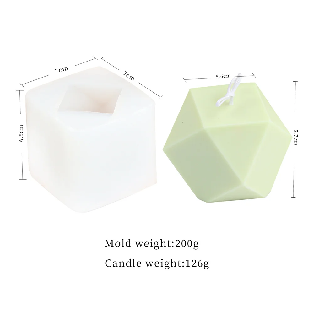 Hot Selling Diamond Cup Candles Molds Supplies Stereo Polyhedral Prism Gypsum Decor Geometric Polygon Ball Resin Moulds Silicone