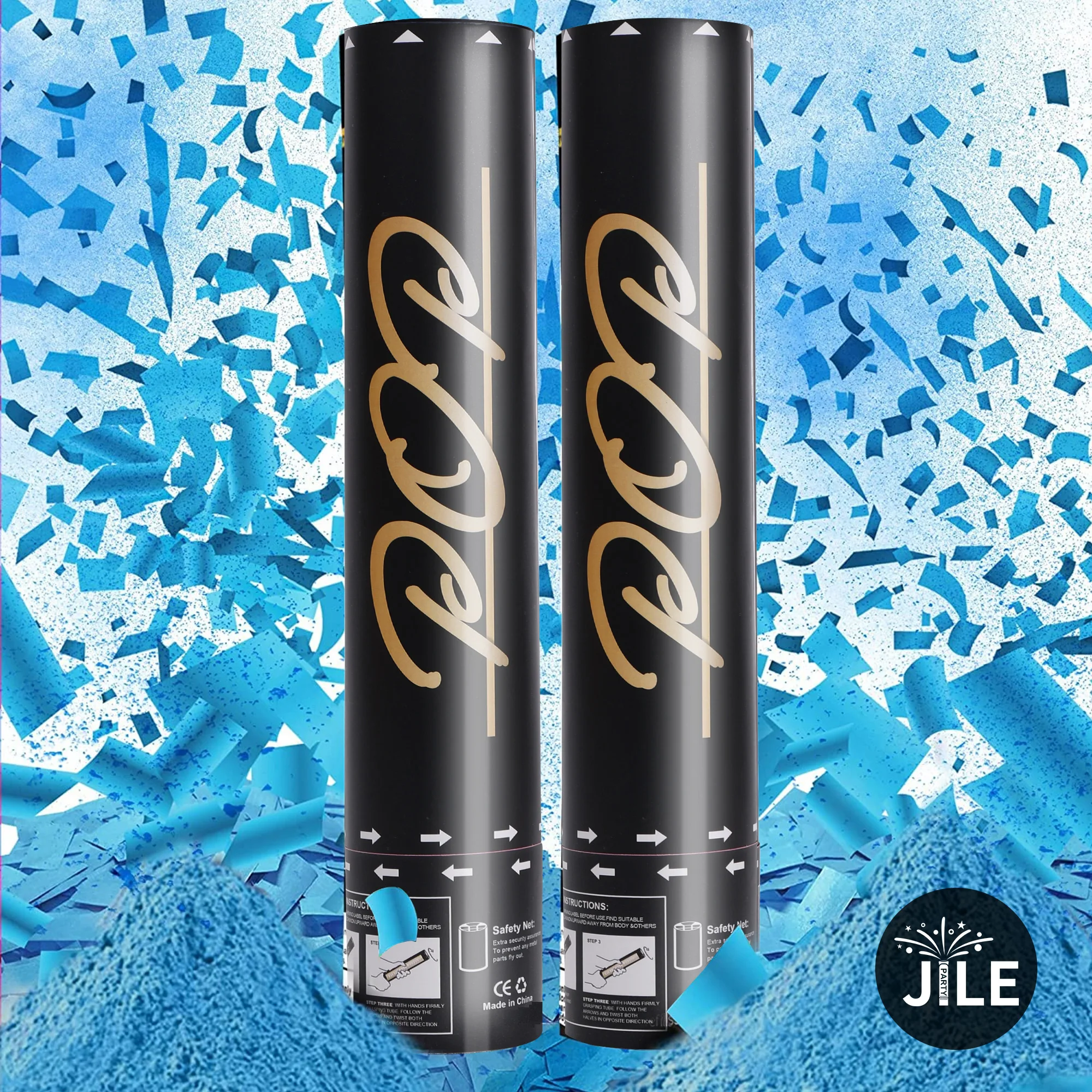 Gender Reveal Biodegradable Confetti Cannon with Pink Blue Powder and confetti Party Popper
