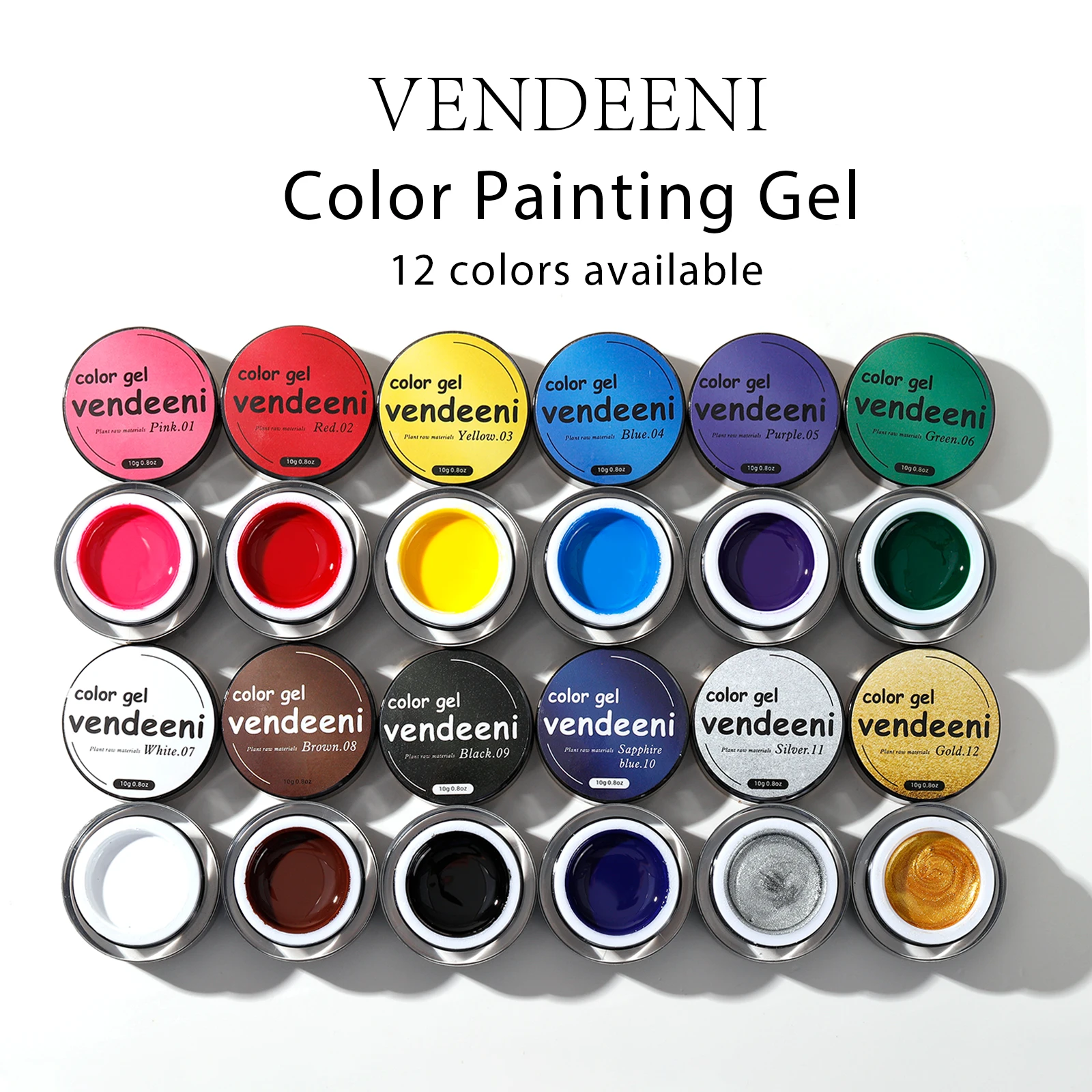 Custom Private Label 12 Color Nail Painting Gel Soak Off LED Vegan Nail Polish Gel Paint For Nail Art