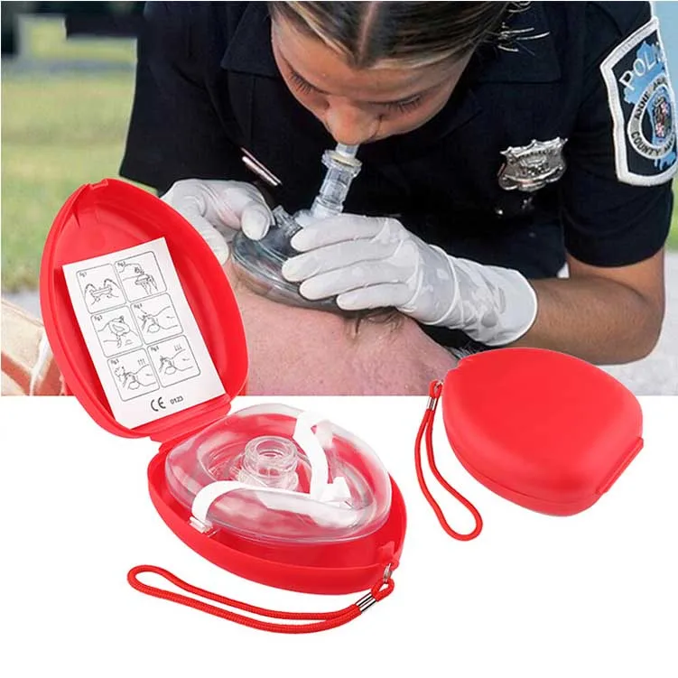 One way valve cpr mask mouth to mouth breathing respirator adjustable strap artificial respiration for frist aid training family