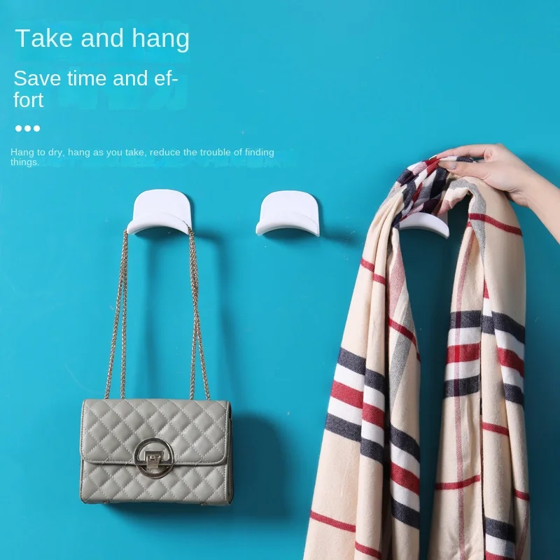 Single-Tier Plastic Coat Rack Hook Wall Hanging Bag Headset Holder for Home Multifunctional Design for Silk Scarf Tie Storage