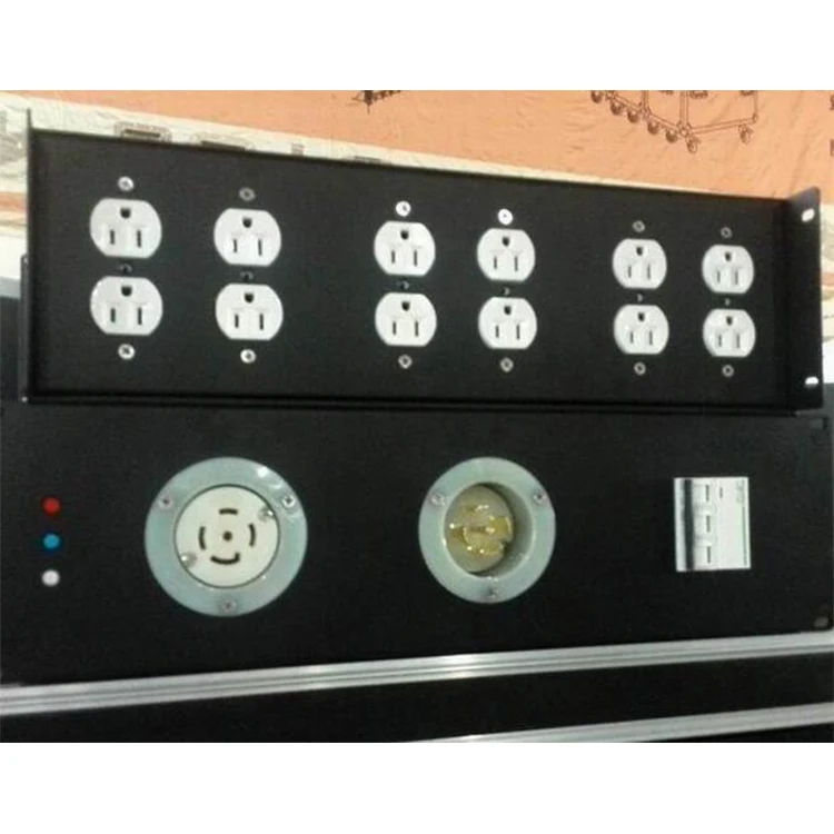 30Amp Inlet outlet electric metal rack mount panel power distro box