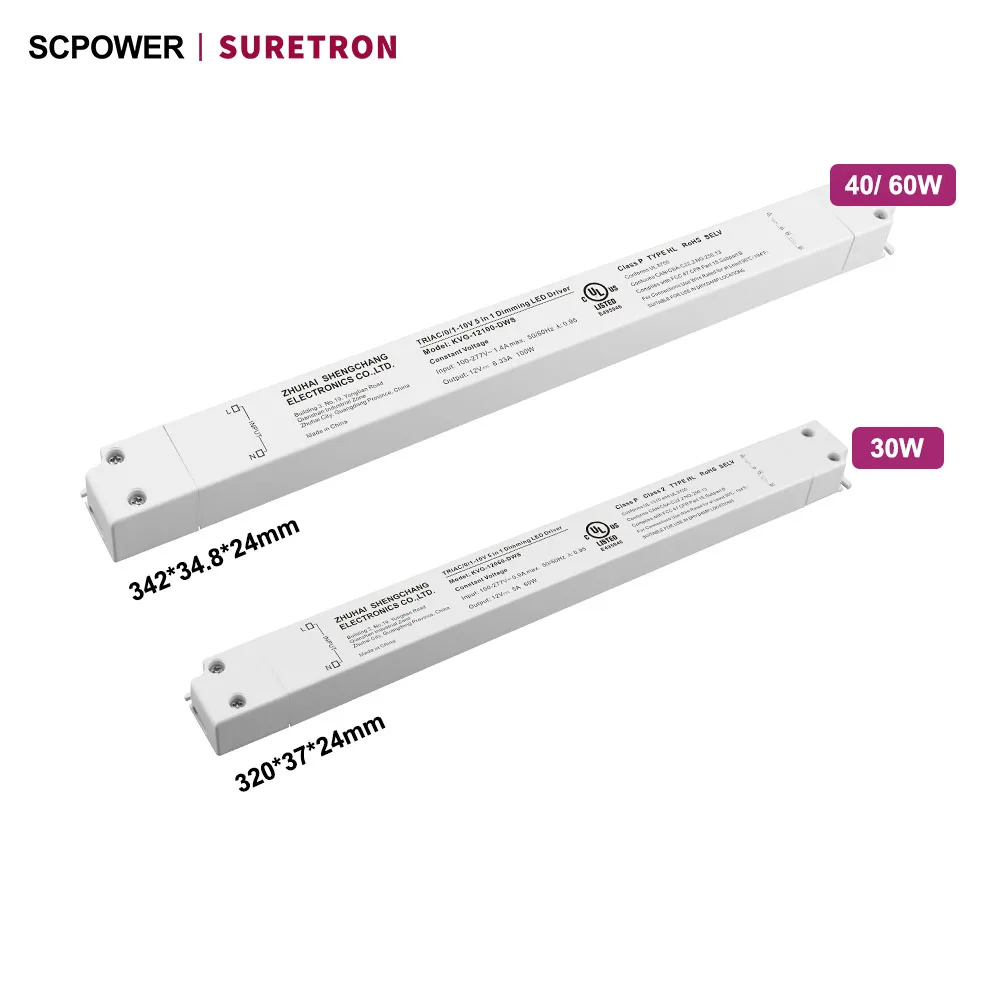 SURETRON 30 Вт 40 60 ТРИАК с регулируемой яркостью источник питания переменного тока 120 В в DC 24 трансформатор класса 2 лютронными диммерами