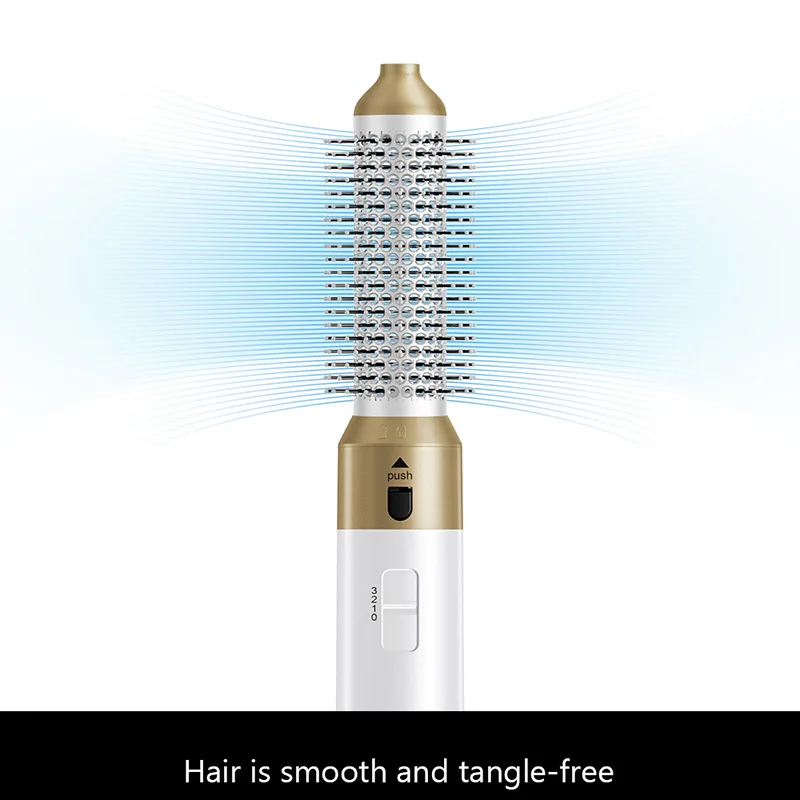 Prussian blue 6 in 1 Professional Hair multi Styler Blow Dryer Brush Hot air Comb Curling irons Hair Curler with Leather case