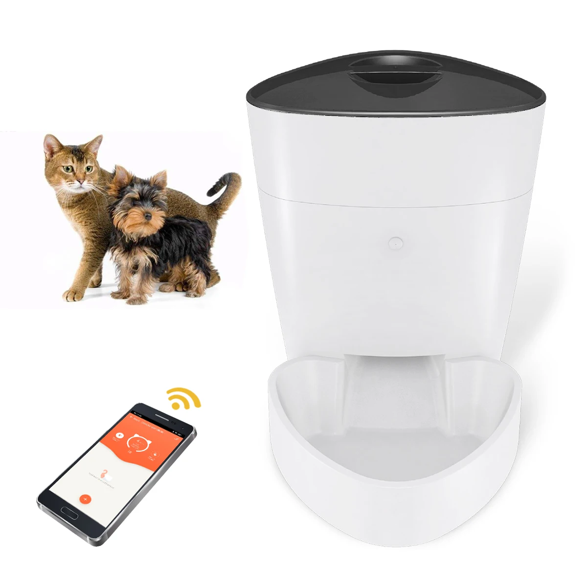 Wi-Fi Enabled Smart Pet Feed Dog Food Container Programmable Timer Up to 6 Meals Per Day Automatic Cat feeder