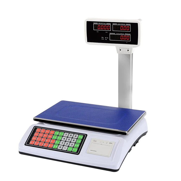 P02 Digital Commercial Store Scale 50kg Pricing Printing Computer Scale