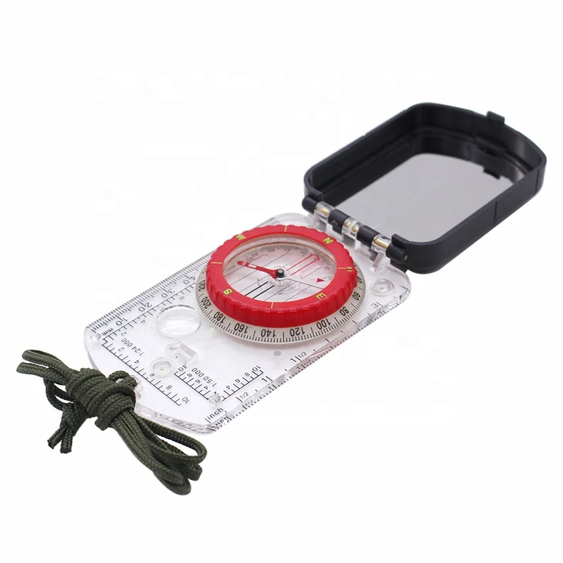 Noctilucent High Accuracy Mountaineering Waterproof Navigation Compass with Neck Paracord Lanyard