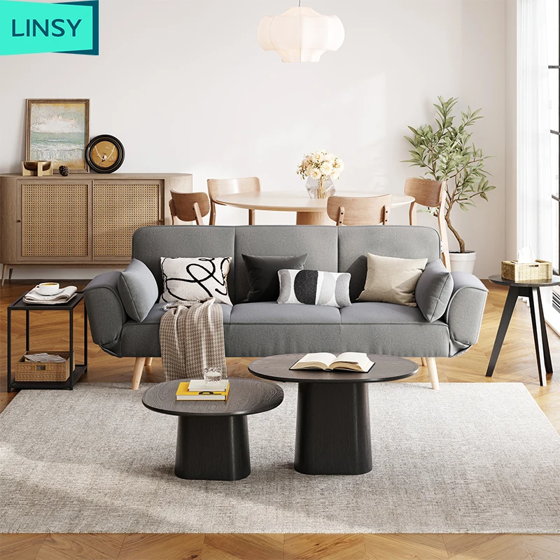 Linsy Durable and foldable wholesale small unit living room L shape 3-seater sofa bed