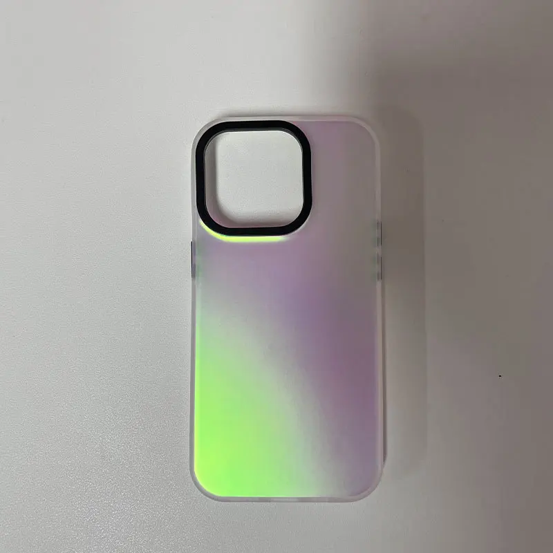For Apple iPhone 15 Pro Max Laser IMD Gradient Phone Case 2 In 1 TPU PC Protective Cover Customize Material Case