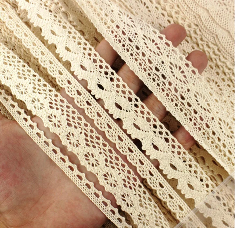 Cotton Lace Trim DIY Craft Delicate Lace Ribbon for Sewing Craft, Gift Wrap